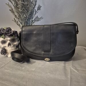 Black Italian Leather Crossbody Bag